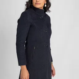 LURE URBAN Women Regular Fit Stand Collar Winter Overcoat image 5