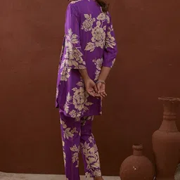 MAAND Printed V-Neck Tunic With Trousers Co-Ords image 4