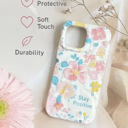 CASE CREATION Floral Printed iPhone 16 Pro Max Silicone Back Case image 2