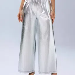 Oh Rare Women High-Rise Wide Leg Sheen Parallel Trousers-picture-21