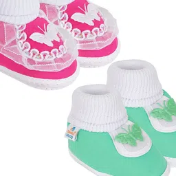 NESKA MODA Unisex Kids Cotton Booties image 2
