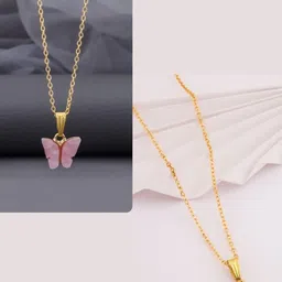 SZN Set Of 2 Gold-Plated Contemporary Pendants with Chains-picture-38