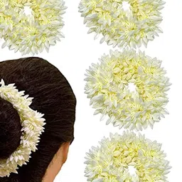 DIVASTRI Women Pack of 4 Mogra Flower Scented Gajra Rubber Band-image-57