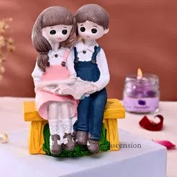 Ascension Black And White Couple Reading Book Figurine Showpiece-picture-36