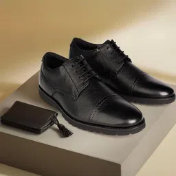 Ruosh Men Black Leather Casual Shoes-image-95