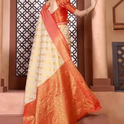 jayant creation Beige Art Silk Barasi Sarees image 3