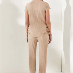 Olalook Ribbed Round Neck Top With Trouser Co-Ords image 4