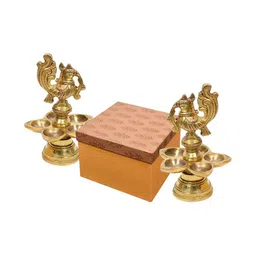 Zunaldo Gold Toned 2 Pieces Peacock Oil Lamps image 2