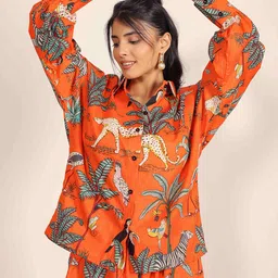KAORI BY SHREYA AGARWAL Printed Cotton Shirt With Trousers Co-Ords image 2