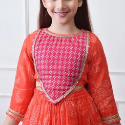 Indi-Loom Couture Girls Embroidered Ready to Wear Lehenga & Blouse With Dupatta image 3