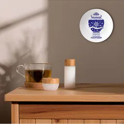 THE QUIRKY HOME White & Blue Delft Vase Printed Ceramic Premium Decorative Wall Decor-image-72