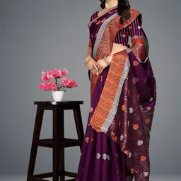 SHAIBO SAREE Ethnic Motifs Zari Handloom Kota Saree image 3