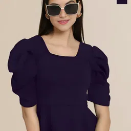 Mast & Harbour Pack of 2 Solid Square Neck Puff Sleeves Top-picture-29