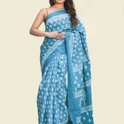 BUTA BUTI Floral Printed Pure Cotton Saree-image-78