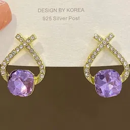 AKISON JEWELS Gold-Plated Crystals Studs-picture-16