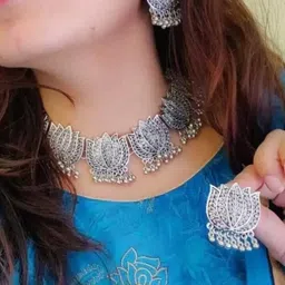 VRAJ CREATION Set Of 2 Silver Plated Ghungroo Jewellery Set image 2