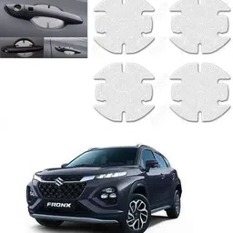 tasaze Car Door Scratch Protection Sticker Finger Guard (PU) Transparent for Fronx Car Grab handle image 1