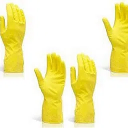 hm evotek Rubber Hand Gloves Reusable Washing Cleaning Kitchen Garden 3 Pairs Medium Wet and Dry Glove Set-picture-17
