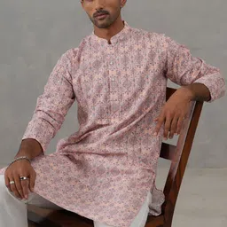 jompers Men Embroidered Cotton Blend Straight Kurta image 5