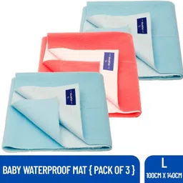 weewish Waterproof - Cotton, Fleece Dry Sheet - Reusable & Washable- (LARGE) - Pack of 3 image 1