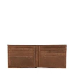 Louis Philippe Men Brown Textured Leather Two Fold Wallet image 5