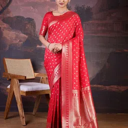 Woven Banarasi Silk Blend Saree-image-69