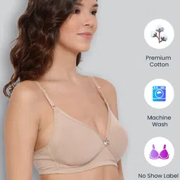 LYRA Pack Of 2 Combed Cotton Seamless Cross Over Moulded Bra image 4