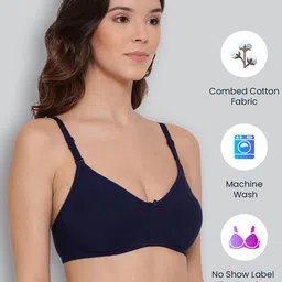 LYRA Pack Of 2 Combed Cotton Wirefree Secret Support Bra with Detachable Strap image 4