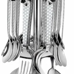 sorath Stainless Steel Heavy Cutlery Set with Spoon Set 24pcs Stainless Steel Cutlery Set-picture-14