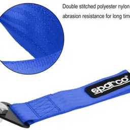 selifaur Imported High Strength Universal Front & Rear Nylon Racing Car Tow Strap Tow Rope Blue 0.2 m Towing Cable image 2