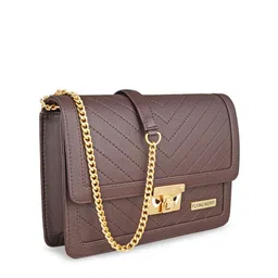 FLYING BERRY Brown PU Structured Sling Bag image 3