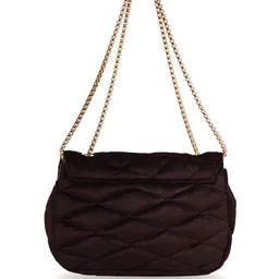 MARKQUES Geometric Textured Suede Structured Sling Bag with Quilted image 3