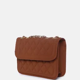 HAUTE SAUCE by  Campus Sutra Quilted Detail Structured Sling Bag image 3