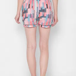 FashionRack Women Pack Of 2 Green & Pink Printed Lounge Shorts image 5