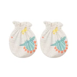 MiArcus Infant Kids Set of 3 Printed Cotton Beanies With Mittens image 3