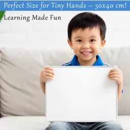 eduway Magnetic 30x40 Cms Double Sided White Board with 1 Magnetic Marker & 2 Magnet Buttons Dual Side Useable Board Aluminium Frame for Use in Schools, Home, Office Whiteboards image 5