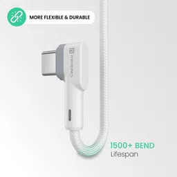 Portronics USB Type C Cable 2 A 1.2 m Konnect L 60W PD (Type C to Type C) Fast Charging image 3
