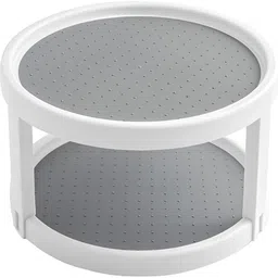 mokleva Containers Kitchen Rack 2-Tier Lazy Susan Turntable Storage Organizer Plastic-picture-46