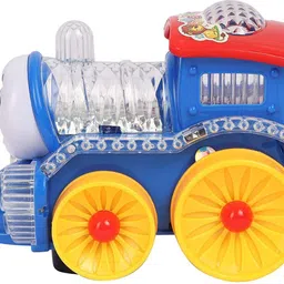 3 jokers Train Loco Engine Toy for Kids - Amazing 4D Bright LED Lights and Music Toy image 2
