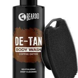 beardo De-Tan Body Wash & Silicone Scrubber for Men | Exfoliating | Coffee & Aloe Vera image 1