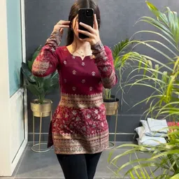 new rjp craft Women Printed Viscose Rayon Straight Kurta image 2