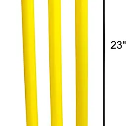 kickmixsports Plastic Wicket/Stump Set for Kids , 3-12 Years (3 Stumps + 2 Bails + Base) image 2