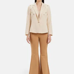 kazo Women Solid Single Breasted Formal Blazer-picture-23