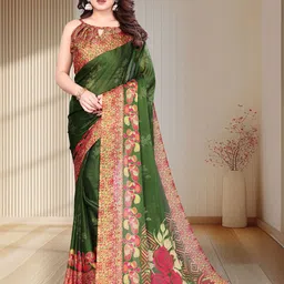 MAGNEITTA Floral Printed Pure Chiffon Saree-image-66