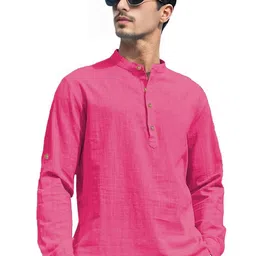 AMRIT TOP WEAR Band Collar Straight Kurta image 3