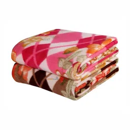 bsb home Multicoloured Set of 4 Floral AC Room 120 GSM Single Bed Blanket image 4