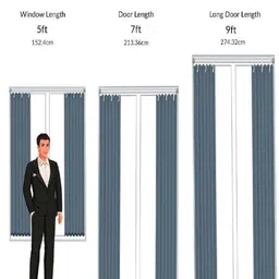 RRC Grey 2 Pieces Geometric Printed Door Curtain image 4