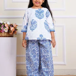 COTLAND FASHION Girls Pure Cotton Top & Palazzos With Inner Slip Clothing Set-picture-14