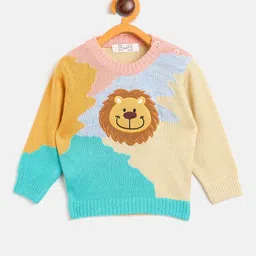 JWAAQ Girls Embroidered Colourblocked Cardigan with Embellished Detail-picture-21