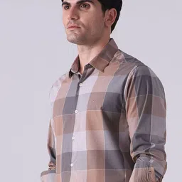Mufti Men Slim Fit Tartan Checks Checked Casual Shirt image 3